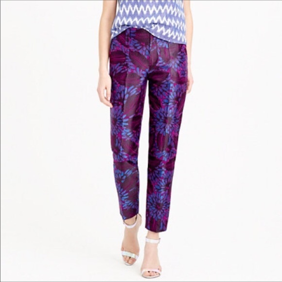 J. Crew Pants - 🆕J. Crew Midnight Orchid Garden Pants NWT
